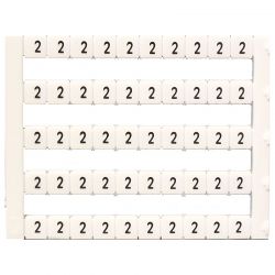 Lot de 50 étiquettes de marquage blanche 5x5mm, impression "2" - IMO