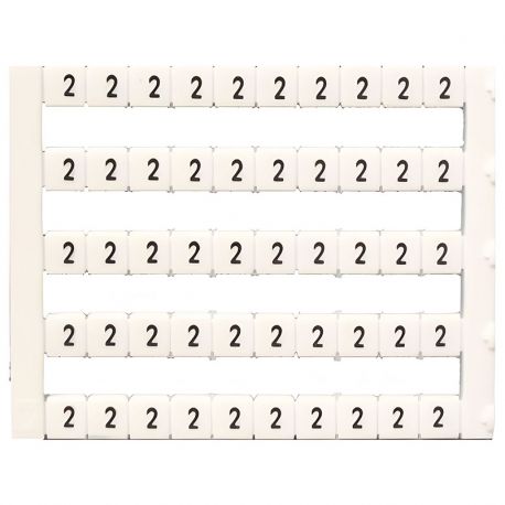 Lot de 50 étiquettes de marquage blanche 5x5mm, impression "2" - IMO