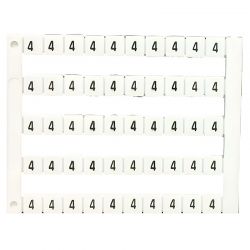 Lot de 50 étiquettes de marquage blanche 5x5mm, impression "4" - IMO