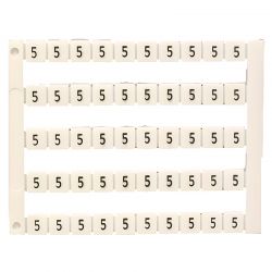Lot de 50 étiquettes de marquage blanche 5x5mm, impression "5" - IMO