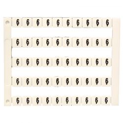 Lot de 50 étiquettes de marquage blanche 5x5mm, impression "6" - IMO