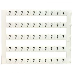 Lot de 50 étiquettes de marquage blanche 5x5mm, impression "7" - IMO
