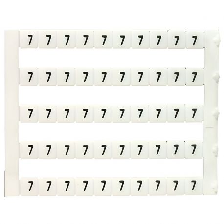 Lot de 50 étiquettes de marquage blanche 5x5mm, impression "7" - IMO Lot de 50 étiquettes de marquage blanche 5x5mm, impression "7" - IMO