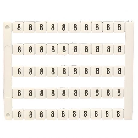 Lot de 50 étiquettes de marquage blanche 5x5mm, impression "8" - IMO Lot de 50 étiquettes de marquage blanche 5x5mm, impression "8" - IMO