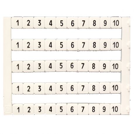 Lot de 5X10 étiquettes de marquage blanche 5x5mm, impression de 1 à 10 - IMO Lot de 5X10 étiquettes de marquage blanche 5x5mm, impression de 1 à 10 - IMO