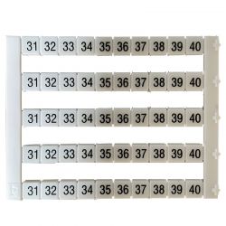 Lot de 5X10 étiquettes de marquage blanche 5x5mm, impression de 31 à 40 - IMO