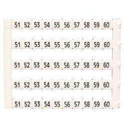 Lot de 5X10 étiquettes de marquage blanche 5x5mm, impression de 51 à 60 - IMO