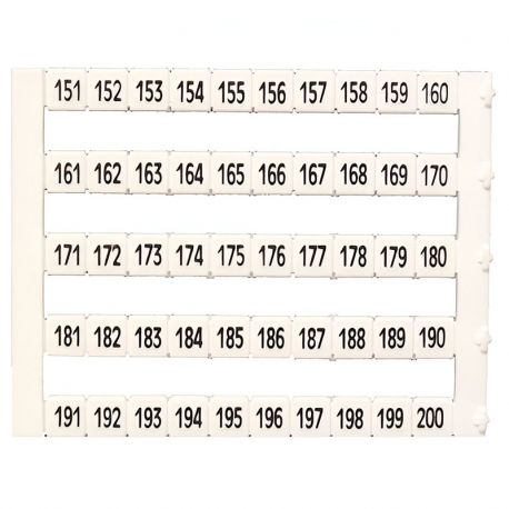 Lot de 50 étiquettes de marquage blanche 5x5mm, impression de 151 à 200 - IMO Lot de 50 étiquettes de marquage blanche 5x5mm, impression de 151 à 200 - IMO