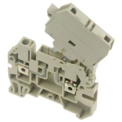 Borne de jonction avec porte-fusible à levier 4mm² - pas 6mm - beige - IMO