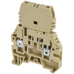 Borne de jonction avec porte-fusible amovible 4mm² - pas 6mm - beige - IMO