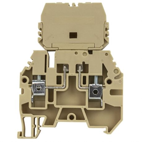 Borne de jonction avec porte-fusible amovible 4mm² - pas 6mm - beige - IMO