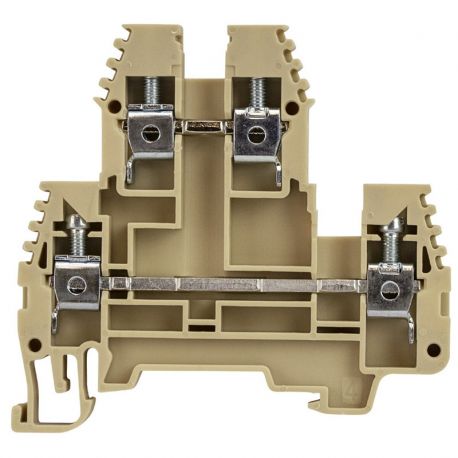 Borne de jonction deux étage à vis 2,5mm² - pas 5mm - beige - IMO