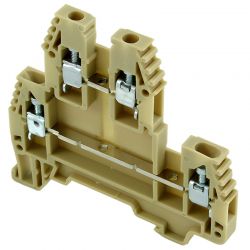 Borne de jonction deux étage à vis 2,5mm² - pas 5mm - beige - IMO