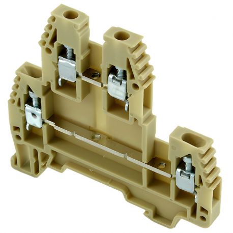 Borne de jonction deux étage à vis 2,5mm² - pas 5mm - beige - IMO Borne de jonction deux étage à vis 2,5mm² - pas 5mm - beige - IMO
