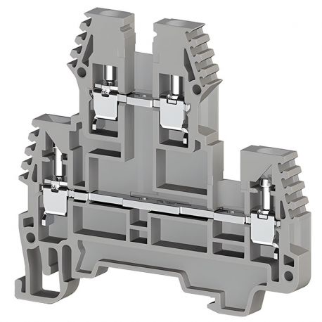 Borne de jonction deux étage à vis 2,5mm² - pas 5mm - grise - IMO