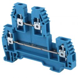 Borne de jonction deux étage à vis 2,5mm² - pas 5mm - bleu - IMO