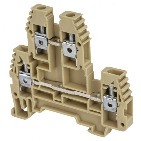 Borne de jonction deux étage à vis 4mm² - pas 6mm - beige - IMO Borne de jonction deux étage à vis 4mm² - pas 6mm - beige - IMO