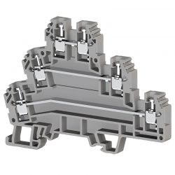 Borne de jonction trois étages à vis 2,5mm² - pas 6mm - grise - IMO