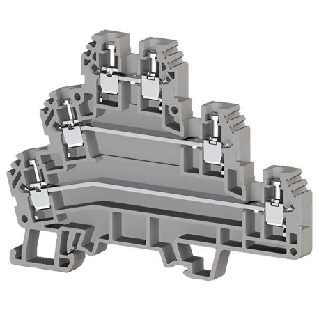 Borne de jonction trois étages à vis 2,5mm² - pas 6mm - grise - IMO Borne de jonction trois étages à vis 2,5mm² - pas 6mm - grise - IMO