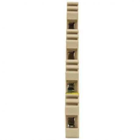 Borne de jonction trois étages + terre à vis 2,5mm² - pas 6mm - beige - IMO