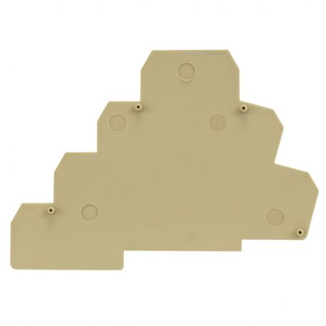 Plaque d'extrémité beige pour borne à trois étages + terre ERT3E - IMO