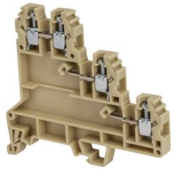 Borne de jonction capteur trois étages à vis 2,5mm² - pas 6mm - beige - IMO