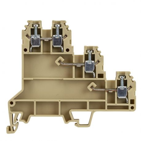 Borne de jonction capteur trois étages à vis 2,5mm² - pas 6mm - beige - IMO