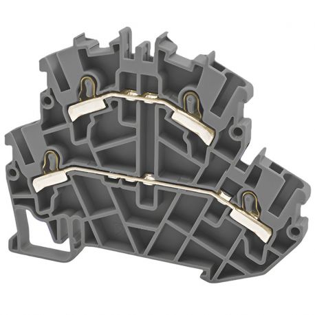 Borne de jonction deux étages à ressort 2,5mm² - pas 5mm - grise - type PushFit - IMO Borne de jonction deux étages à ressort 2,5mm² - pas 5mm - grise - type PushFit - IMO