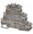 Borne de jonction trois étages à ressort 2,5mm² - pas 5mm - grise - type PushFit - IMO