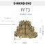 Borne de jonction trois étages à ressort 2,5mm² - pas 5mm - beige - type PushFit - IMO