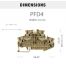 Borne de jonction deux étages à ressort 4mm² - pas 6mm - beige - type PushFit - IMO