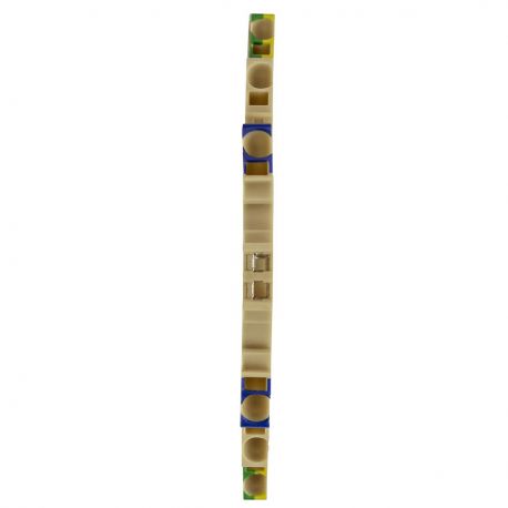 Borne de jonction deux étages + terre à ressort 2,5mm² - pas 5mm - beige - type PushFit - IMO