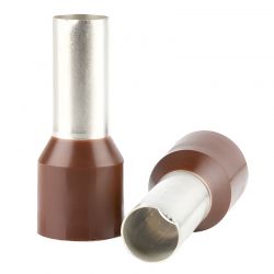 Embout de câblage simple à sertir, 10 mm², marron - sachet de 100 pcs