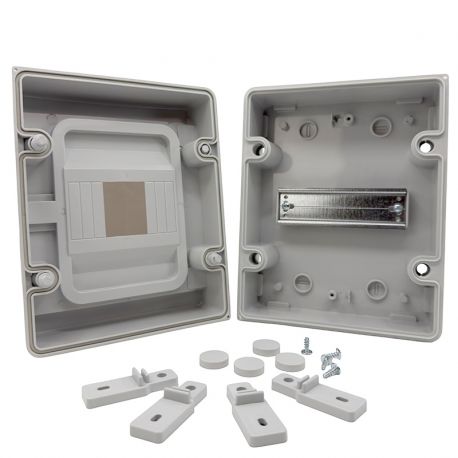 Coffret étanche 5 modules 210x168x102mm - montage en saillie - pour l'extérieur IP65