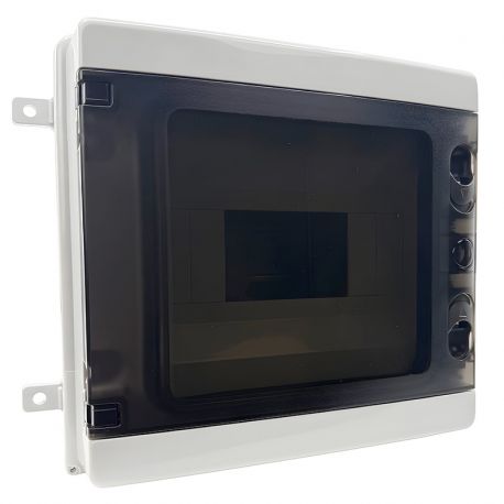 Coffret étanche 8 modules 210x222x102mm - montage en saillie - pour l'extérieur IP65