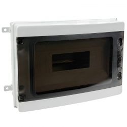 Coffret étanche 12 modules 218x302x115mm - montage en saillie - pour l'extérieur IP65
