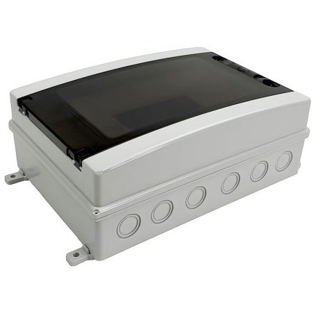 Coffret étanche 12 modules 218x302x115mm - montage en saillie - pour l'extérieur IP65