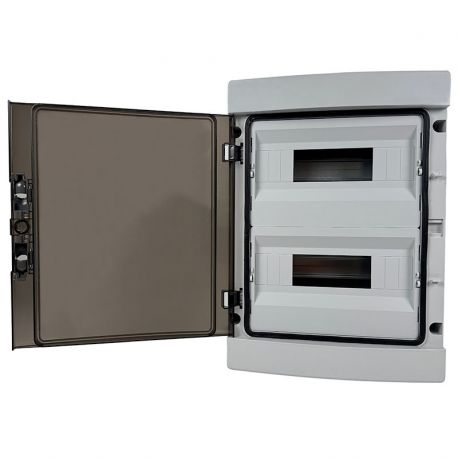 Coffret étanche 24 modules 420x302x140mm - montage en saillie - pour l'extérieur IP65