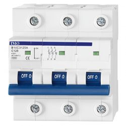 Disjoncteur tripolaire 3P - 125A - pouvoir de coupure 10kA - courbe C - À vis - IMO