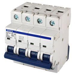 Disjoncteur tétrapolaire 4P - 4A - Pouvoir de coupure 10kA - courbe C - À vis - IMO