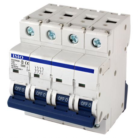 Disjoncteur tétrapolaire 4P - 20A - Pouvoir de coupure 10kA - courbe C - À vis - IMO