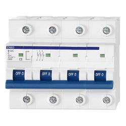 Disjoncteur tétrapolaire 4P - 100A - Pouvoir de coupure 10kA - courbe C - À vis - IMO