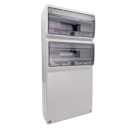 Coffret pour prise étanche 32M IP65 IK10, 2 rangées de 16 modules - 685x330x155mm