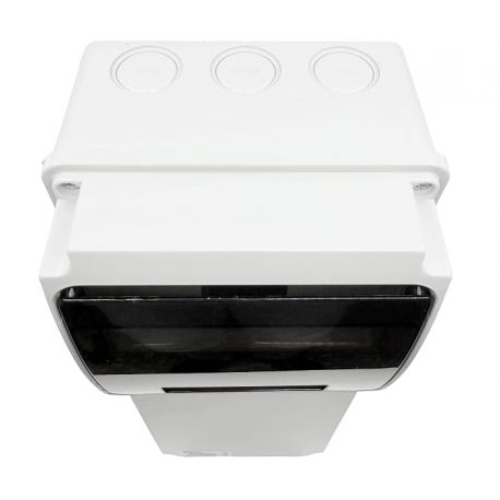 Coffret pour prise industrielle étanche IP54 IK10 - 1 rangée de 6 modules - 460x130x105mm