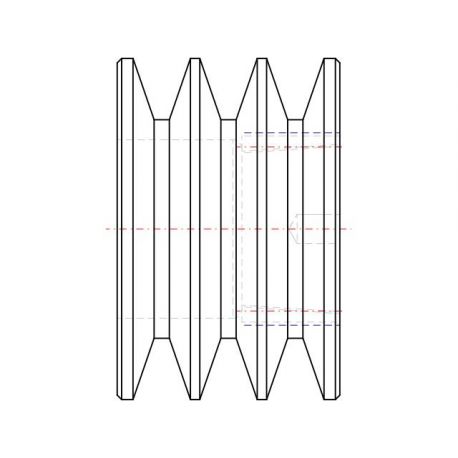 Poulie trapézoïdale SPA / A - 3 gorges - Ø71 mm - Moyeu amovible 1108 - Fonte