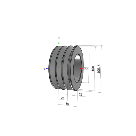 Poulie trapézoïdale SPA / A - 3 gorges - Ø100 mm - Moyeu amovible 1610 - Fonte