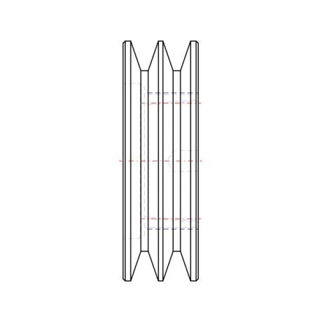 Poulie trapézoïdale SPA / A - 2 gorges - Ø106 mm - Moyeu amovible 1610 - Fonte