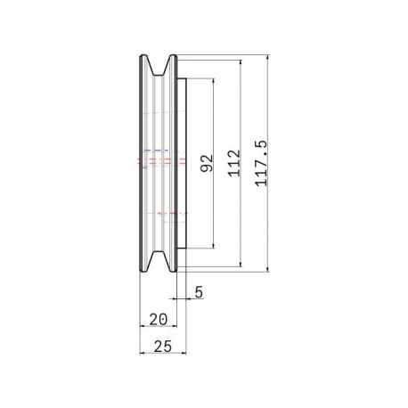 Poulie trapézoïdale SPA / A - 1 gorge - Ø112 mm - Moyeu amovible 1610 - Fonte