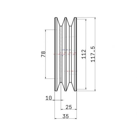 Poulie trapézoïdale SPA / A - 2 gorges - Ø112 mm - Moyeu amovible 1610 - Fonte