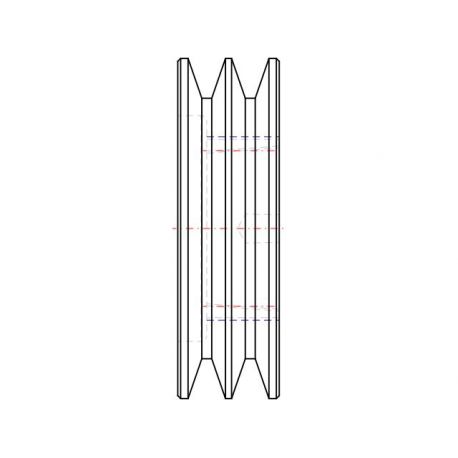 Poulie trapézoïdale SPA / A - 2 gorges - Ø112 mm - Moyeu amovible 1610 - Fonte